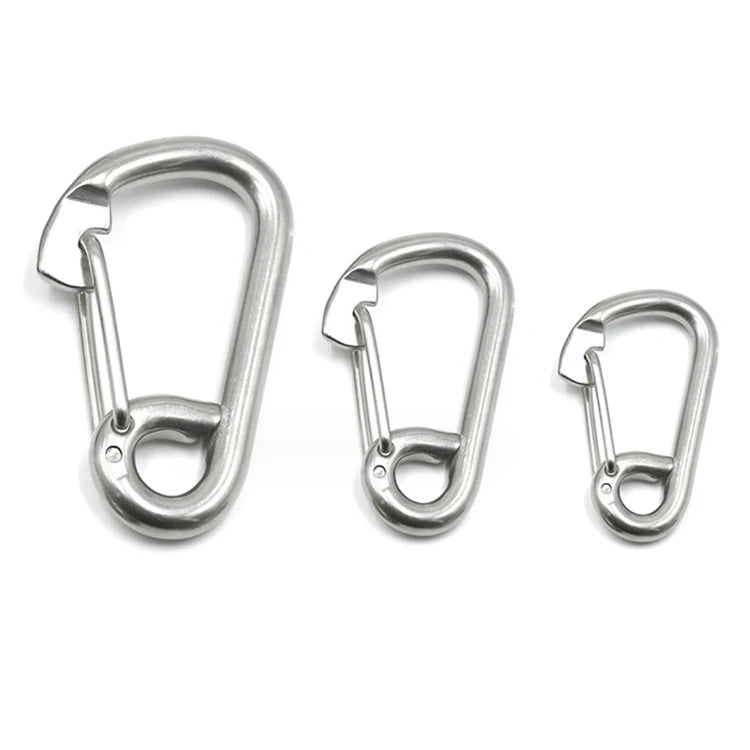 JRSGS Wholesale Snap Hook Delta Simple Snap Hook 304 316 Stainless Steel Spring Climbing Button Clip