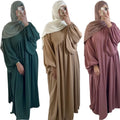 Reliable Abaya Manufacturer Loriya Loose Wear Wrinkle Polyester Muslim Plain Abaya Modest Dresses for Women