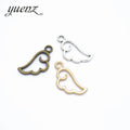 YuenZ 100pcs/bag Fashion Angel wings Charms Pendants for Jewelry Making DIY Earring Bracelet Accessories Handmade 18*8mm D434