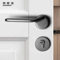 Modern Nordic Style Black Brushed Gray Wooden Door Knob Popular Zinc Alloy Lock for Hotel Bedrooms and Windows