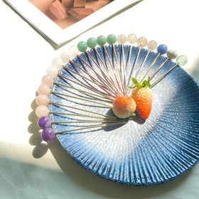 Jade Green Aventurine Skewers Food Sticks Spiral Twist Potato Amethyst Rose Quartz Crystal Skewers Party Wear Fruit Skewers