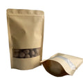 Custom logo Printing Wholesale China Factory Paper Packaging Bags Ziplock Stand up Kraft Paper Bag with Window for Food