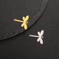 Stainless Steel Double Hole Dragonfly Charm for Bracelet Gold Plated Animal Dragonfly Pendant Jewelry Accessories for Necklace