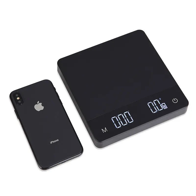 3kg 0.1g Electronic Kitchen Scale Digital Tabletop Scale with Timer and USB Charging for Baking Coffee Power Source Electric