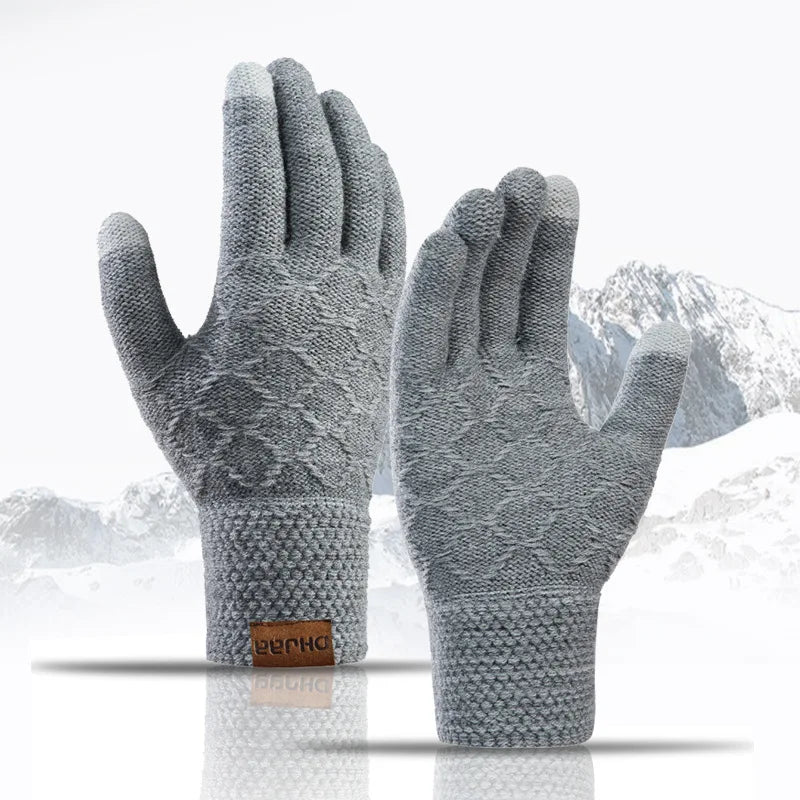 Autumn Knit Thermal Acrylic Guantes Para Invierno Winter Gloves for Men and Women