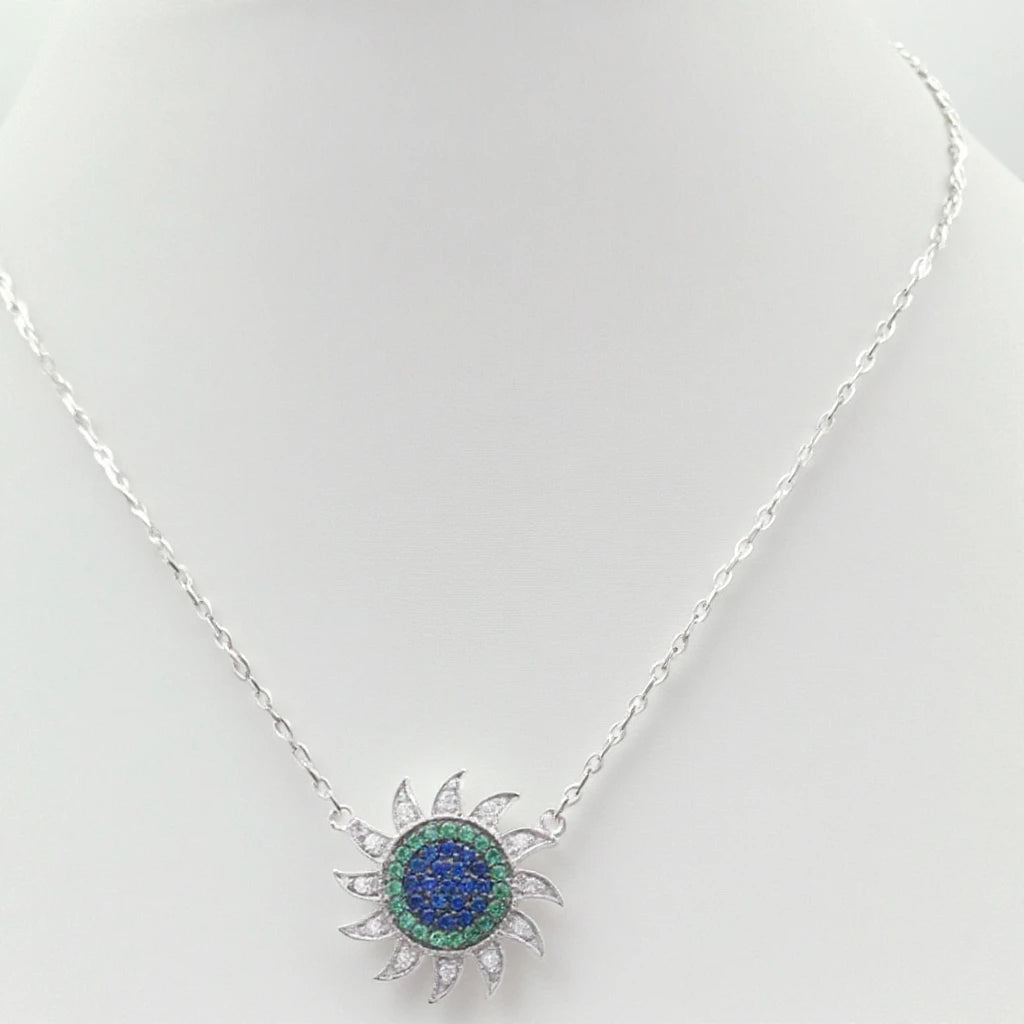 Unique Colorful Gold Plated 925 Silver Sunflower Charm Pendant for Women's Mother's Day