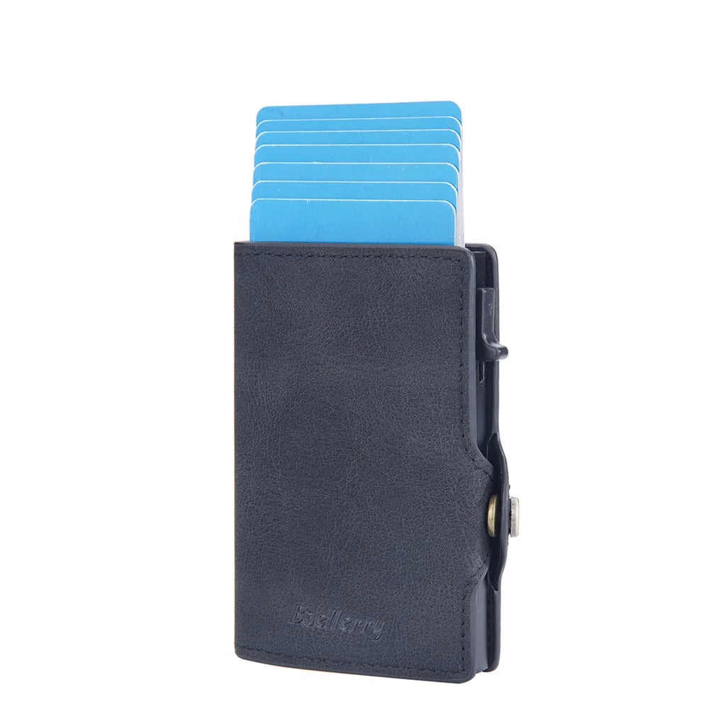 2023 New PU Leather RFID Protected Automatic Pop up BankCreditID Card Holder Case With Buttoncard Wallets Purse for Men