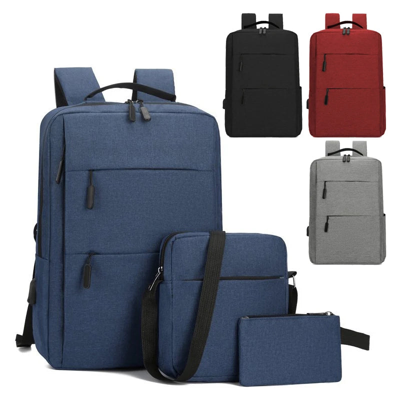 Wholesale USB Multifunction Large Capacity School Backpack Daily Life Backpack 3 Pieces Business Laptop Bags Set