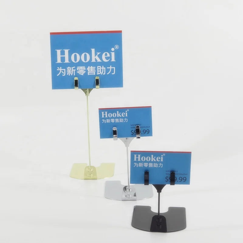 Metal Tag Clip Cake Holder Clip Turn Universal Hot Product Price Display Hook Bakery Shop Desktop Label Holder