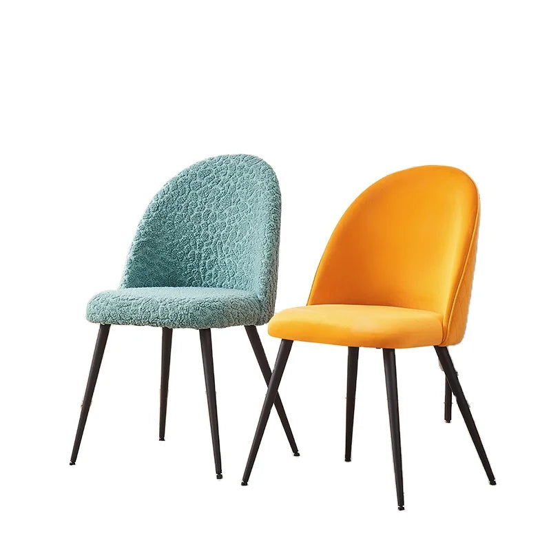 Contemporary Velvet Dining Chair with Metal Tube Frame-Portable Comfortable Furniture for Home Bar Gym & Home Office Use