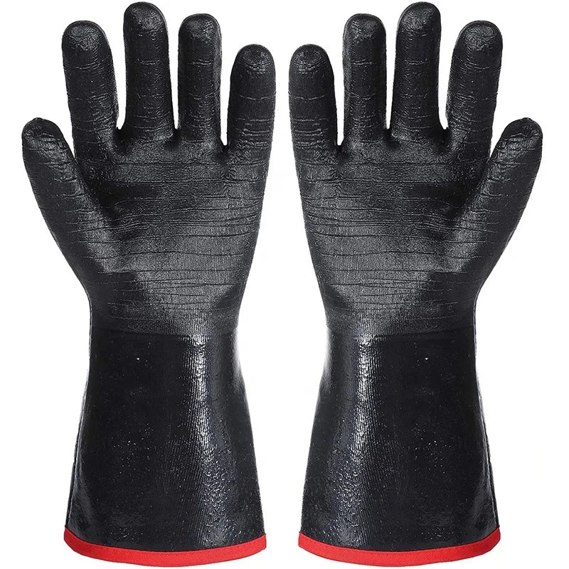 Neoprene Coating Barbecue Grill Baking 14 Inch BBQ Kitchen Oven Mitts Insulated Heat Resistant Gloves