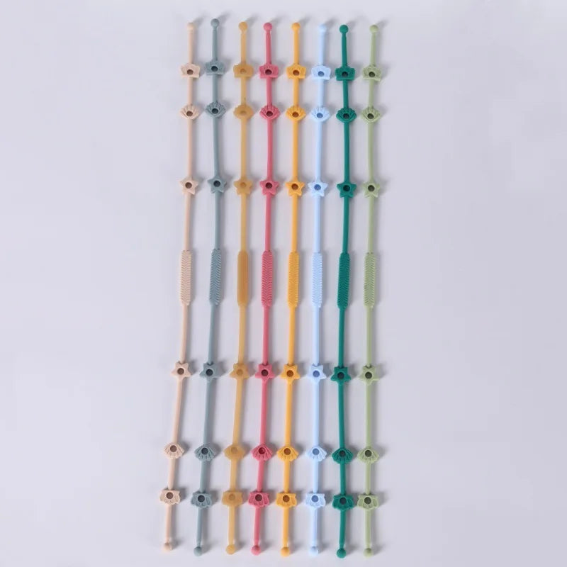 Stock Fashion Unisex Anti-Lost Silicone Teether Toy Strap Anti-Drop Infant Pacifier Chain Open Closure for Baby Bottle Baby
