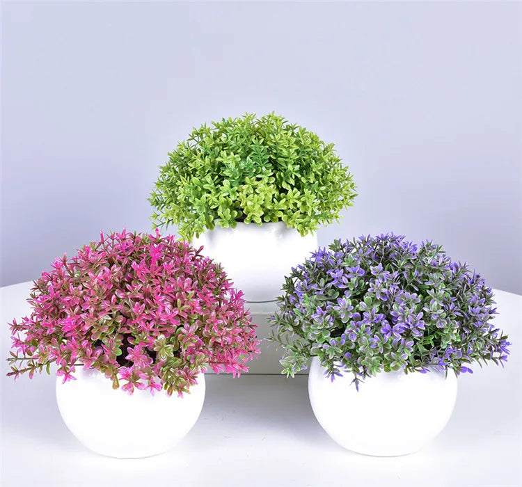 E07449 Wholesale Bonsai Plants Supplier Fake Plastic Bonsai Pot Faux Flower Pot for Home Shop Decor