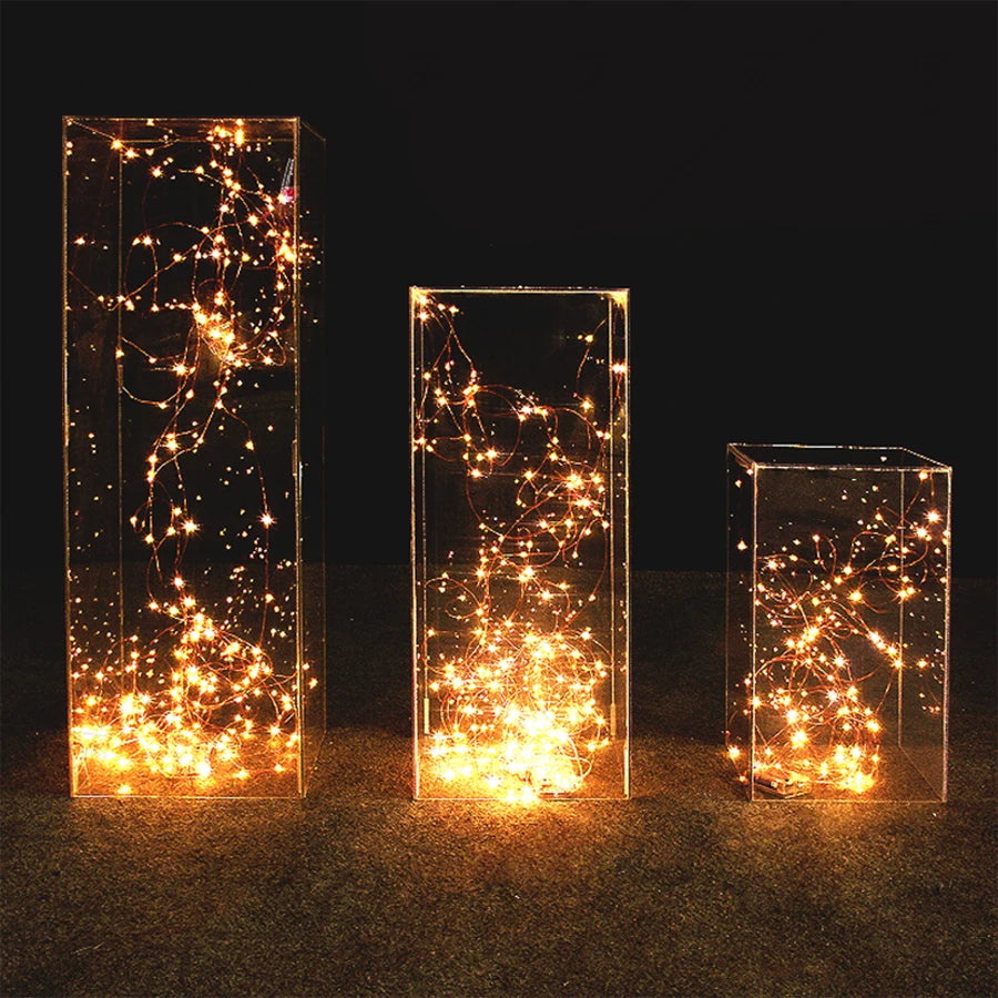 New Acrylic Road Guide Wedding Props Transparent Square Column Guide Wedding Decoration Dessert Table Set