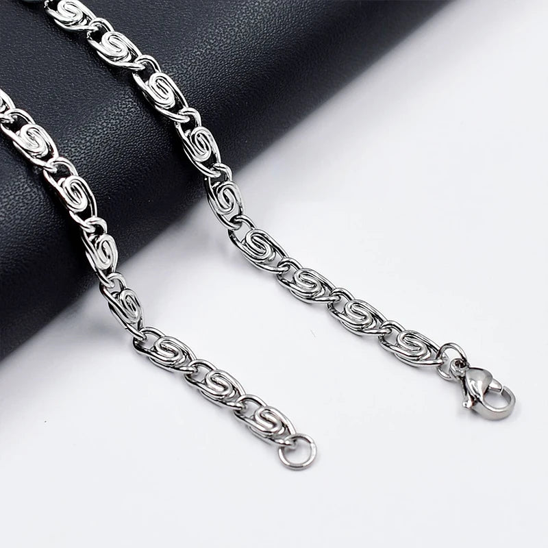 Waterproof Personality Special Style 18K Gold Plated Stainless Steel Clasps Connectors Cuban Chain Men's Wedding Anniversary