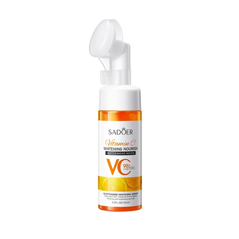 Popular SADOER Natural Whitening Nourishing Moisturizing Mild Cleaning Mousse Vitamin C Face Cleanser