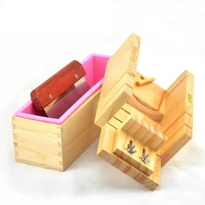 HY Loaf Soap Making Cutting Mold Kit Multi-Function Adjustable Wood Soap Mold Set