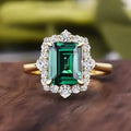 CAOSHI Luxury Jewelry New Girls Lady Emerald Cut Zircon Crystal Gold Plated Party Wedding Rings for Women