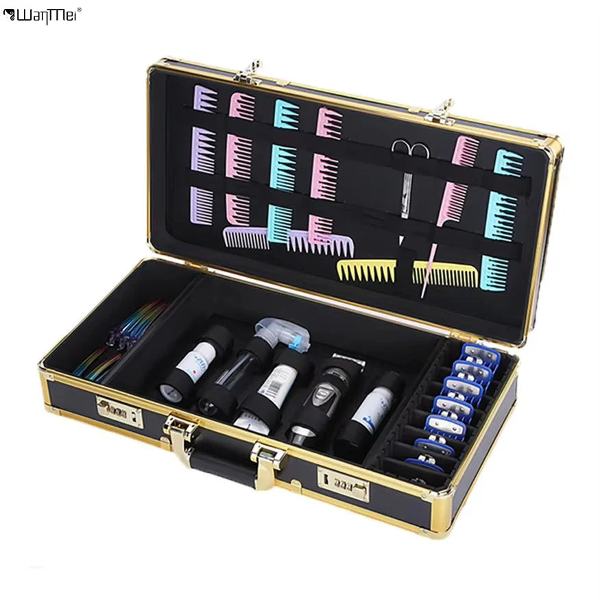Wanmei Aluminum Alloy Large Password Box Toolbox Storage Box Hair Stylist Large Capacity Travel Box Storage Tool