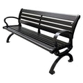 Outdoor Park Black Plastic Wood Bench Seat Outside Street Hardwood Bench Seating Garden Patio Chair Benches for Public Park