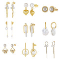14K Gold Plated Freshwater Pearl Stud Earrings - 925 Sterling Silver Lightweight Chunky Design Hypoallergenic Bridal Gift