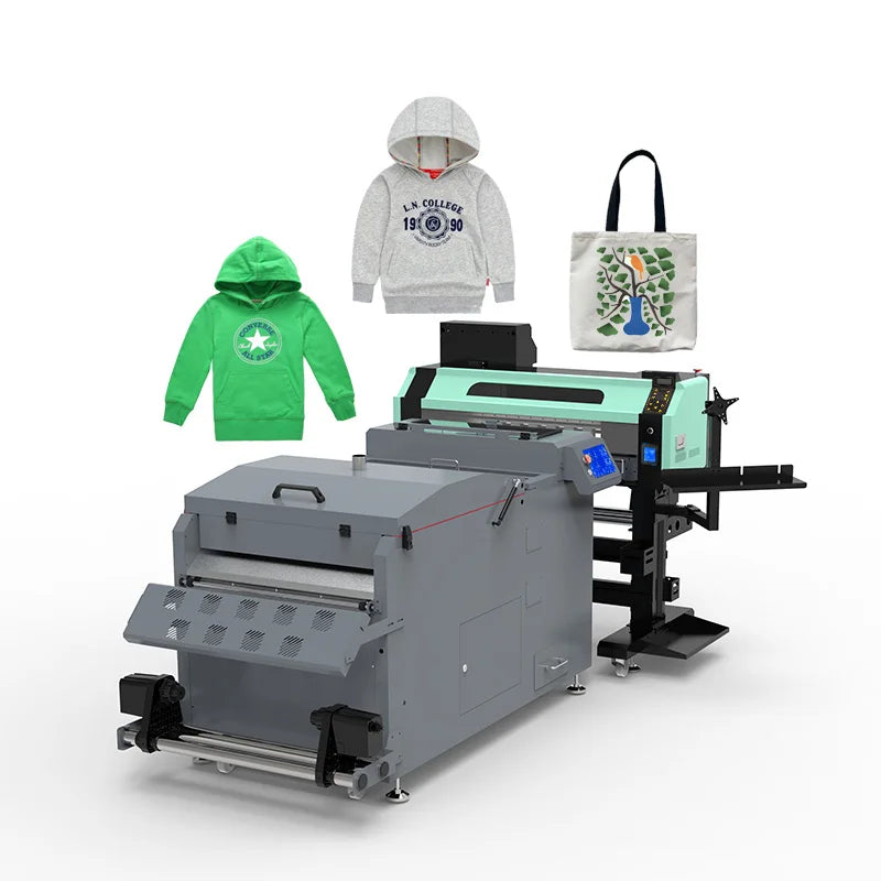 2025 New Technology 2 Pcs I3200 Dtf Printer Head Heat Transfer Digital Pet Film Printer With Powder Shaker Dryer Machine