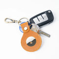Personalized Custom Protective Holder Anti-lost Alarm Key Chain Leather Laserable Leatherette Keychain with Detector for Air Tag