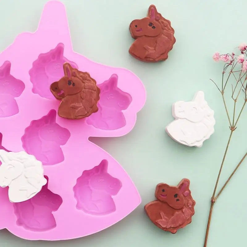 272 Factory and Stock. Mold Silicone Cake.3d Soap Mould . 6 Cavity Silicone Chocolate Mould with unicorn Shape Cake Mold