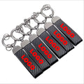 Car Keychain Carbon Fiber Leather Black Zinc Alloy Key Chain Key Rings Gift Auto Styling Accessories for BMW Honda