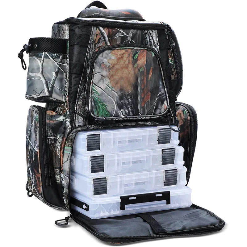 Multifunctional Fishing Gear Bag Nylon Fishing Rod Backpack Accessories Lure Reel Storage Organizer Waterproof Tackle Bagpack
