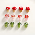 Cute 11*16mm 3D Straight Hole Spot Mushroom Charm Handmade Colorful Glass Beads for Bracelet Earring Jewelry Accessories
