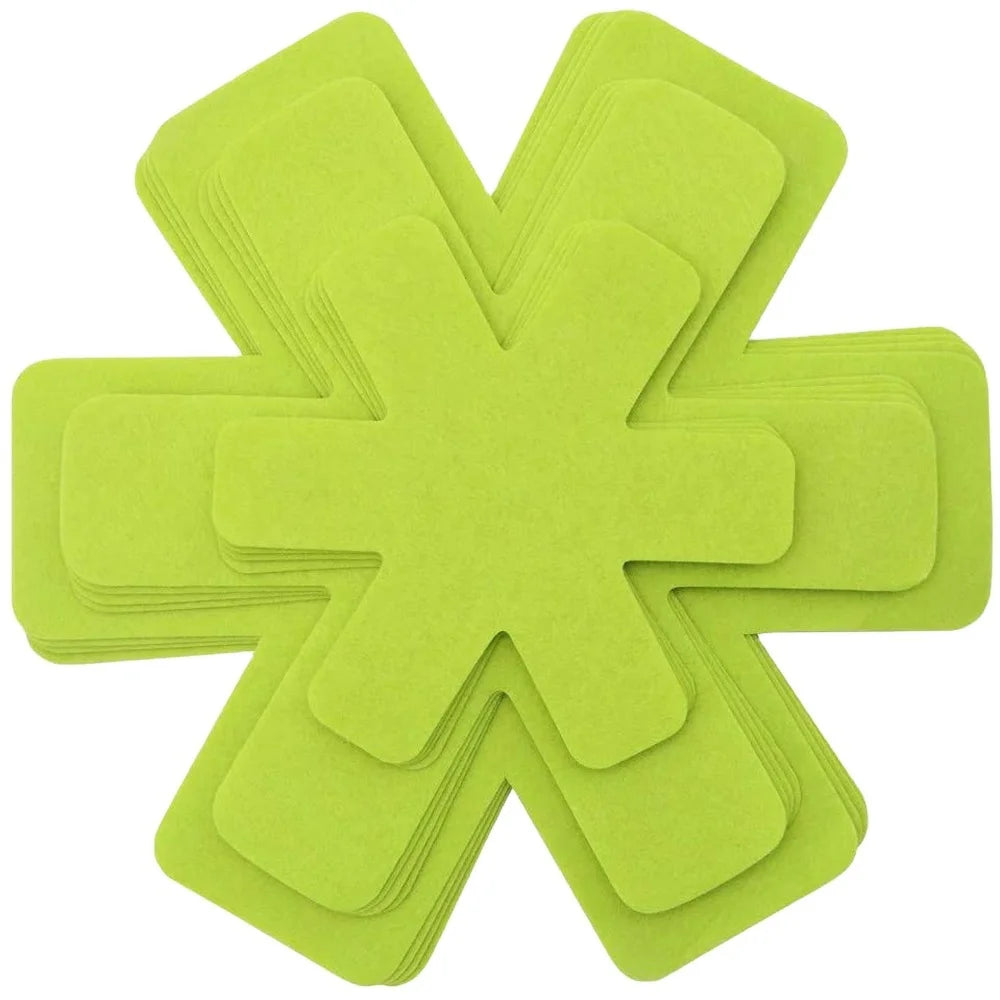 Customized Color Cross Heat Resistant Waterproof Cookware Pads Felt Pot Dividers Stackable 4 3 Different Sizes Avoid Scratching
