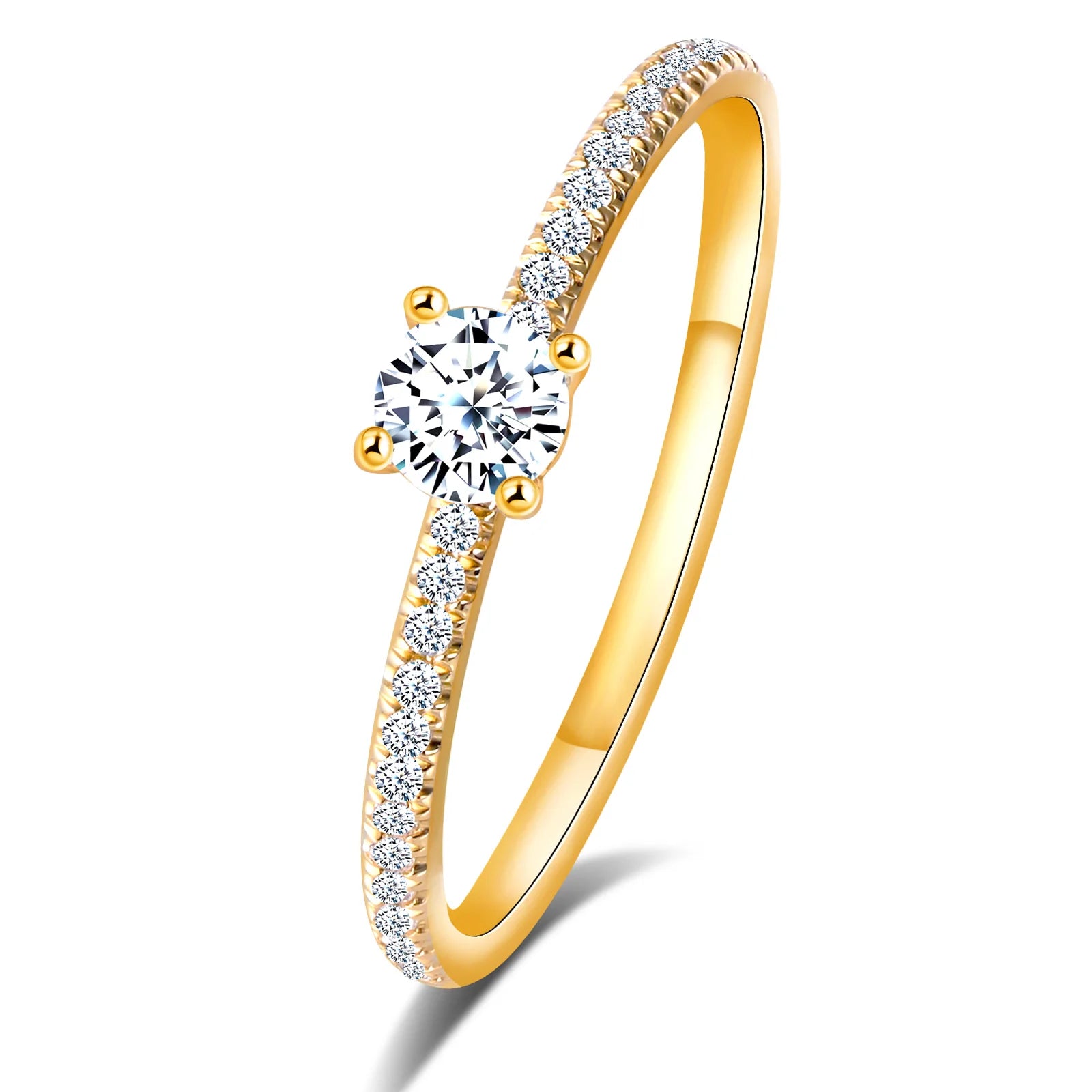 Custom 14k Yellow Gold Engagement Ring Wedding Ring for Ladies