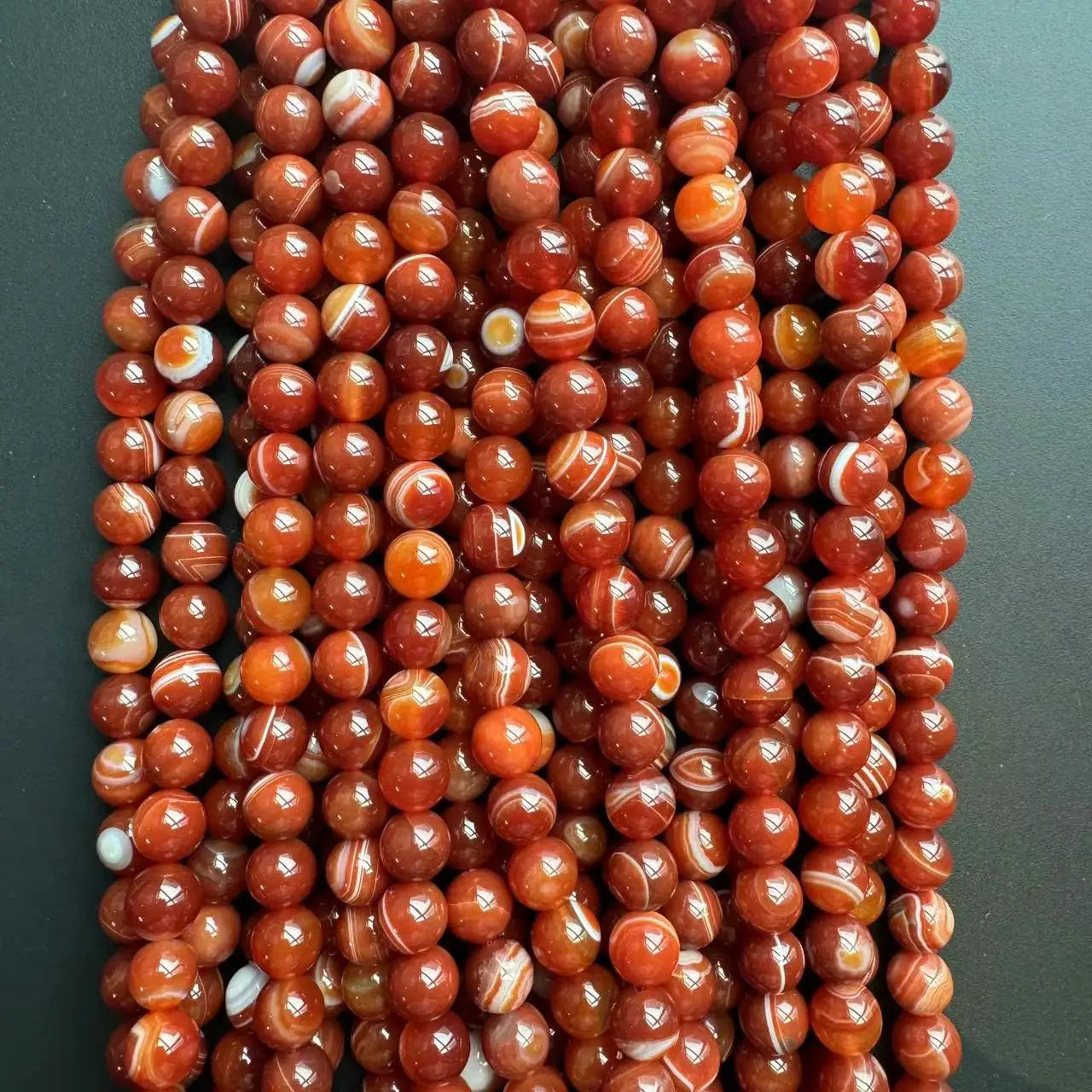 Factory Natural Black Onyx Agate Red Carnelian Striped Agate Dragon Vein Peacock Agate Gemstone Loose Beads for Jewelry Making