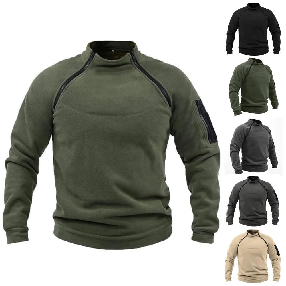 Men's Solid Pattern Pullover Hoodie Stand Collar Sports Sweatshirt Tapestry Knitted ODM Supply for Spring Season