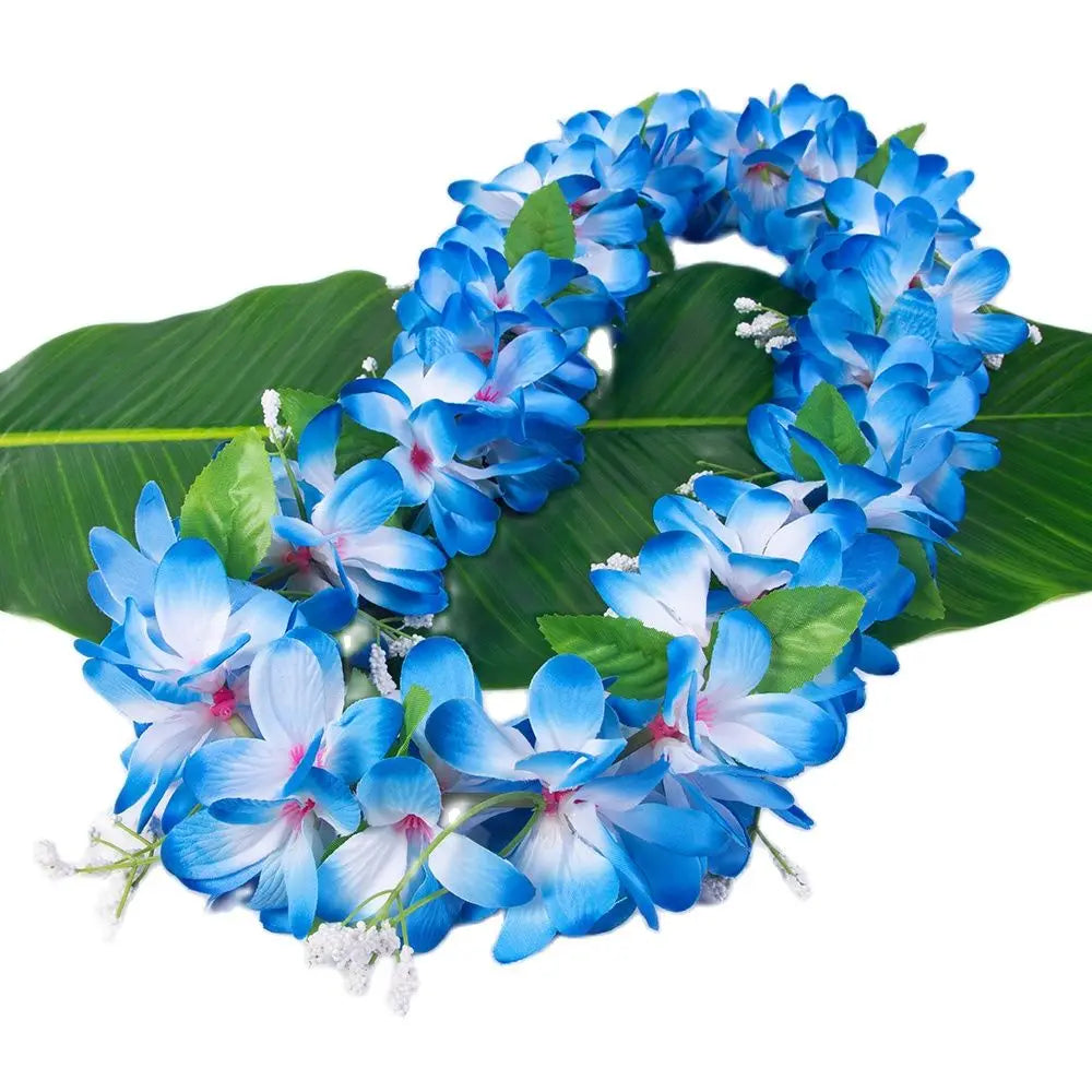 Wholesale Factory Supplier KN-hl009 100CM Artificial Plumeria Hawaiian Flowers Lei Hula Girl Dance Party Necklace Lady Wear