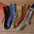 Wholesale Brown White Black Waffle Knitted Socks Men Luxury Casual Plain Cotton Crew Socks