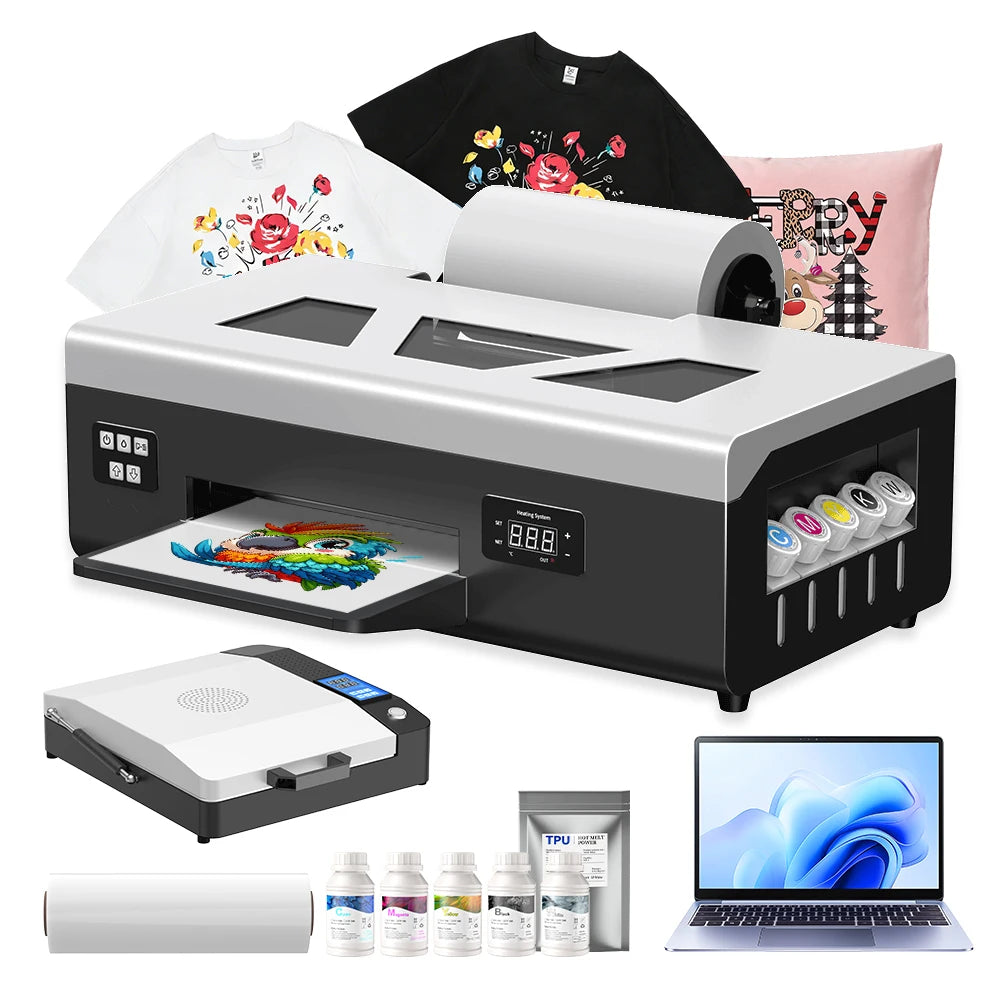 Cost-effective A4 T-shirt Inkjet Printing Machine with White Ink Circulation and Stirring Function L805 DTF Printer