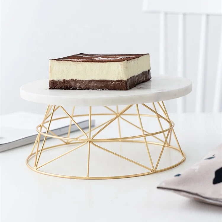 Natural Decor Tools Display Stand Customized Packing Kitchenware Tools Marble Cake Stand for Wedding Party
