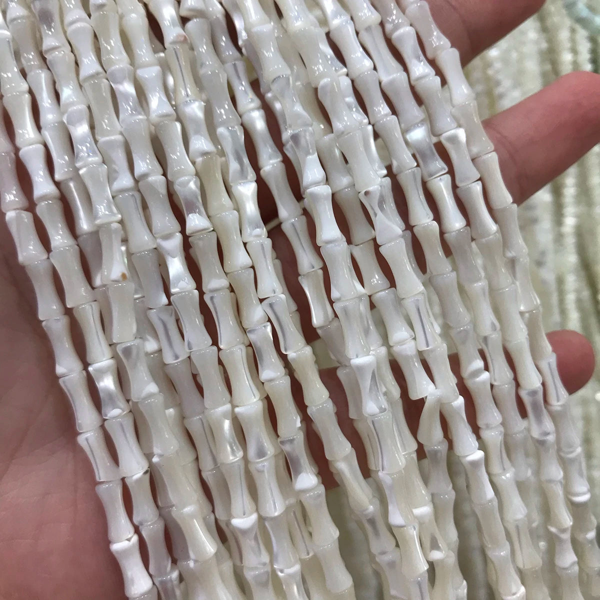 Wholesale 4*7mm Bamboo Shape Natural White Sea Shell Beads Gem Loose Stone Beads Diy Necklace Bracelet Jewelry Making