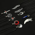 Hot Sale Men's Necklace Punk Personality Student Eye Feather Star Pendant Hip Hop Ancient Silver Necklace Jewelry