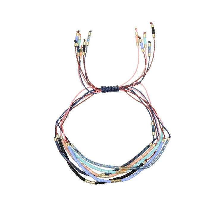 Fashion Bohemian Jewelry Bracelet Colorful Beaded Chain String Bracelet