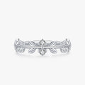 Ailmay 100% Genuine 925 Sterling Silver Fashion Clear Zircon Lucky Tree Leaf Finger Ring for Women Anniversary Jewelry Gift