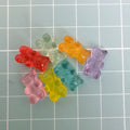 Bulk 100Pcs Colorful Crystal Gummy Bear Flatback Resin Cabochons Embellishments for Shoes Scrapbooking Nail Art Decoration