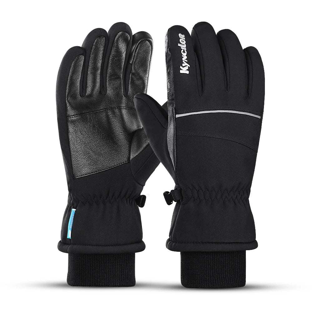 Winter Snow Heating Waterproof Outdoor Handschuh extreme Skiing Thermal Snowboard Leather Ski Gloves