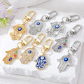 Hamsa Hand Zinc Alloy Cartoon Keychain Evil Eye Enamel Charm Lucky Earphone Case Bag Carabiner Accessories