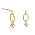 Simple Earrings 925 Sterling Silver Cubic Zirconia Pendant Drop Hollow Stud Dangle Earrings Set for Women Fine Jewelry Wholesale