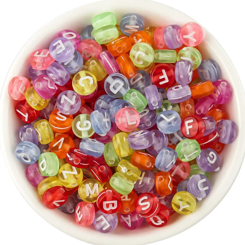 JC Crystal High Quality Plastic Transparent Acrylic Letter Beads Color Love Shape Letter Beaded Clutch Bag Loose Beads