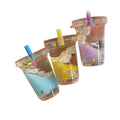 Soft PVC Wristlet Creative Mini Beverage Tea Drink Cup Bottle Keychain Cute Resin Acrylic Liquid Keychain