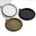 30mm Inner Size 3 Fashion Colors Plated Classic Style Cabochon Base Setting Charms Pendant Tray Blank Base Setting